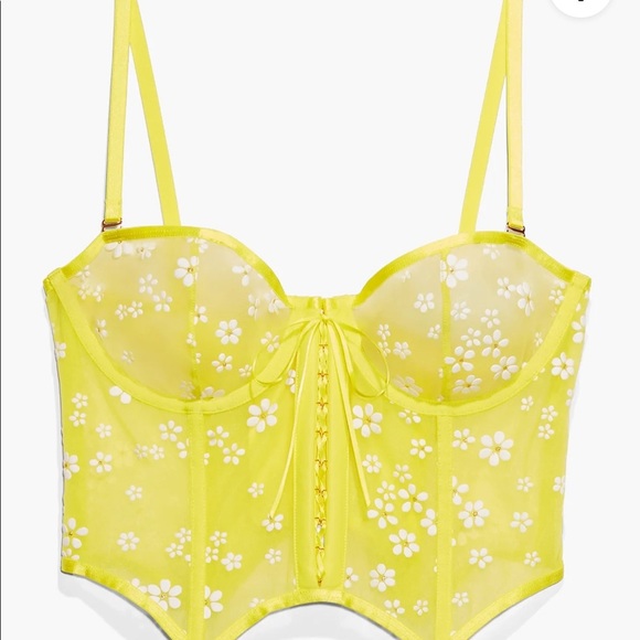 Savage X Fenty Daisy Yellow Puff Daisy Unlined Bustier - Picture 5 of 16